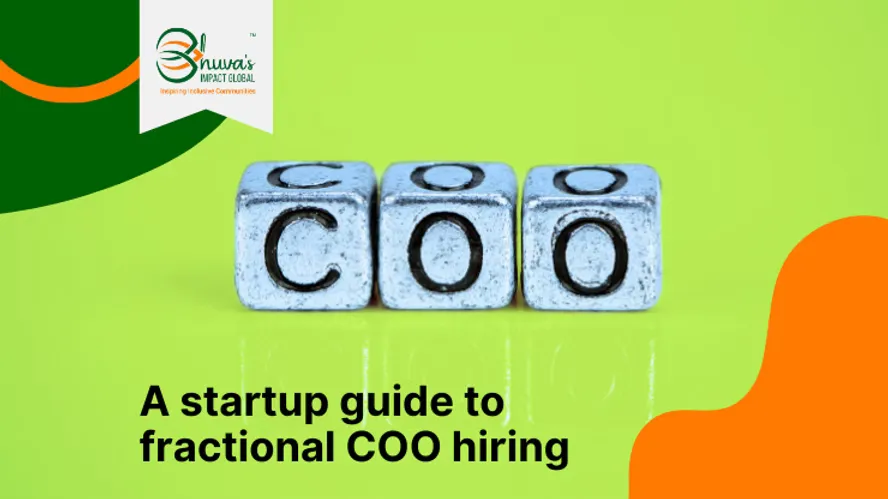 Blog cover of "A startup guide to fractional COO hiring" with dice on a green background spelling out the word "COO"