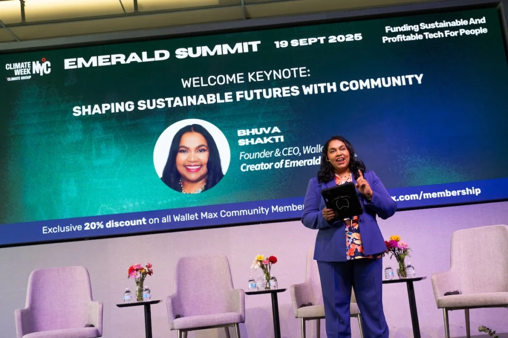 Bhuva Shakti speaking at the Emerald Summit 2025