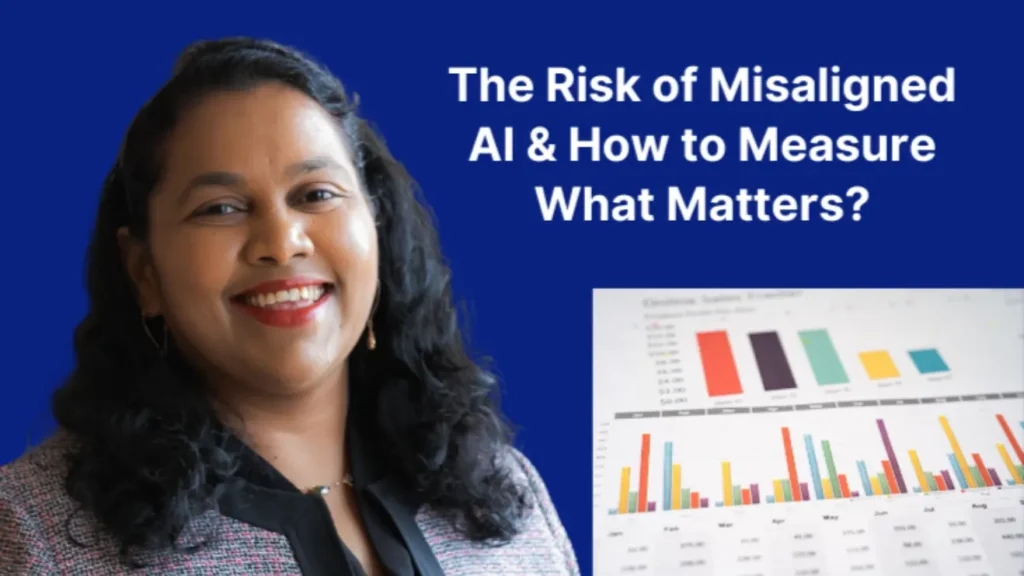 Blog cover of "The risk of misaligned AI & how to measure what matters"